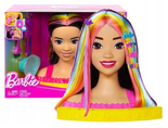 Barbie Głowa do stylizacji neonowa tęcza HMD81