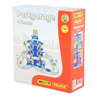 Parking 4-poziomowy z samochodami niebieski 44716