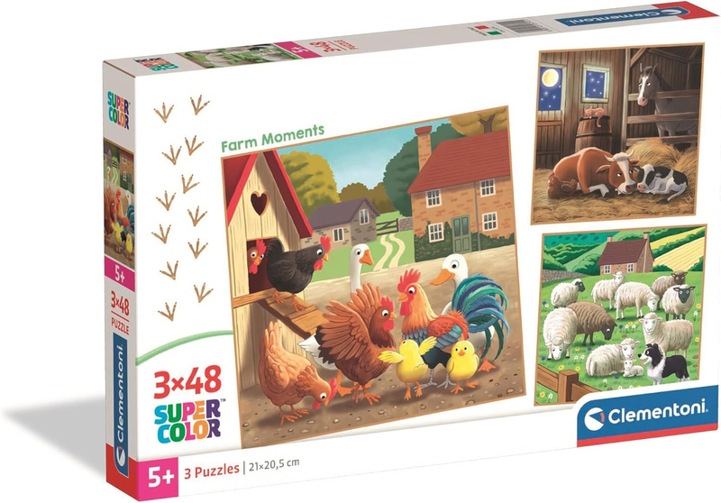 Puzzle 3x48 Super Kolor Farma Clementoni 