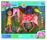 Zestaw lalka z koniem różowym akcesoria