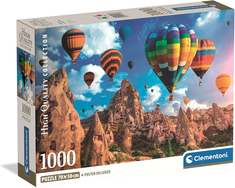 Puzzle 1000 Compact Balony nad Kapadocją Clementoni