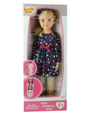 Duża Lalka chodząca Julka 70 cm Smily Play Serca