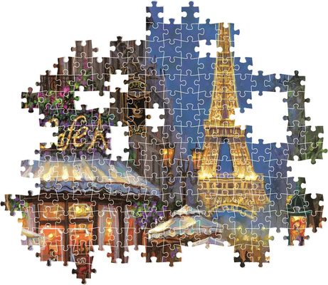 Puzzle 500 Compact Night at the Eiffel Cafe Clementoni