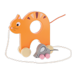 Zabawka drewniana 2w1 Kotek z myszką Trefl