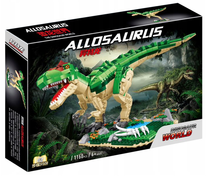 Klocki konstrukcyjne 1160 el. Dinozaur Allosaurus z ruchomymi elementami