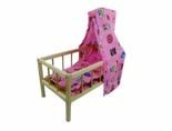 Łóżeczko duże z baldachimem dla lalek Janex
