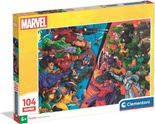 Puzzle 104 Super Kolor Marvel Bohaterowie vs Złoczyńcy Clementoni