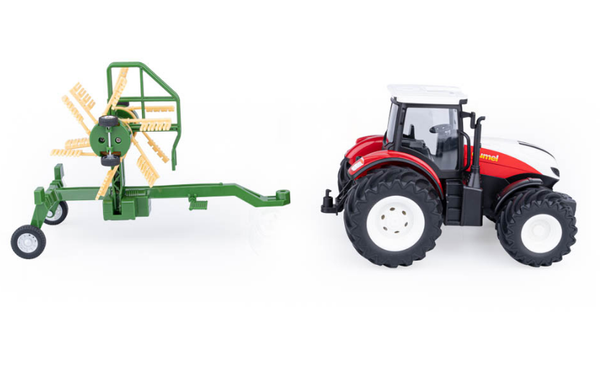Agro Pojazdy Traktor RC + zgrabiarka Dumel czerwony