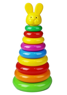 Układanka Piramidka z kółek duża 10 el. 30 cm