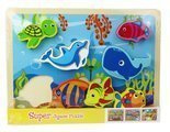 Układanka drewniana Puzzle Zwierzęta morskie 7 el.
