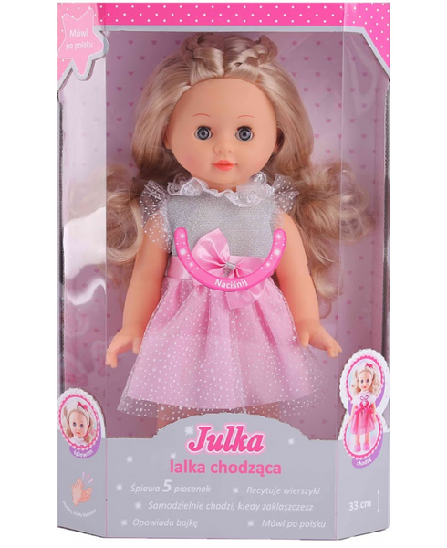 Lalka chodząca Julka 33cm mówi, śpiewa Smily Play