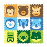 Duża Mata Piankowa Puzzle Zwierzątka 9el. Smily