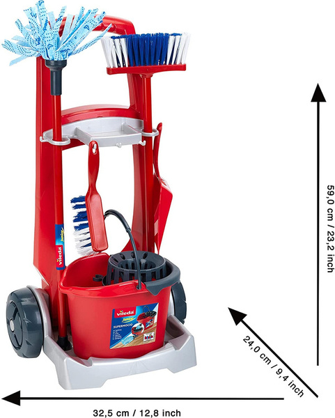 Klein 6720 Wózek do sprzątania odkurzacz wiadro mop szczotka Vileda Junior