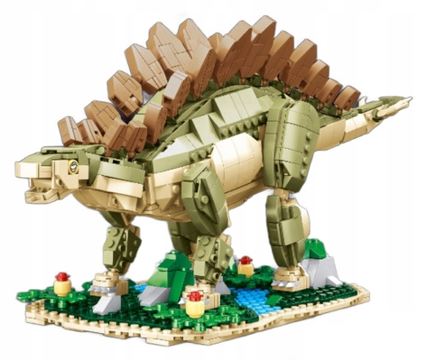 Klocki konstrukcyjne T2022 Stegozaur z ruchomymi elementami na platformie