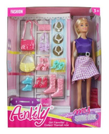 Lalka Anlily na zakupach z akcesoriami fioletowa