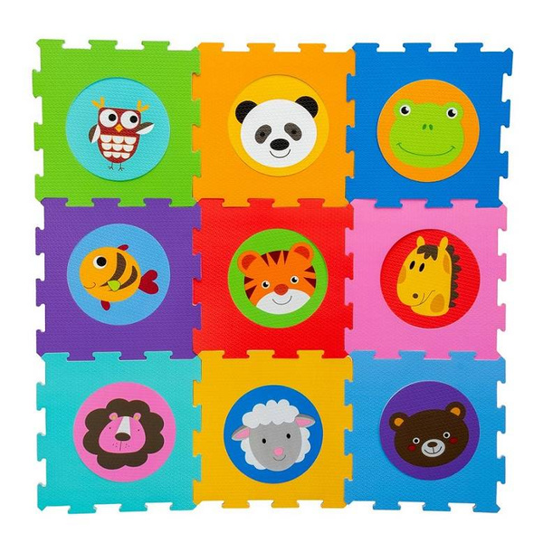 Mata piankowa Zwierzęta 9 el. Puzzle Smily Play