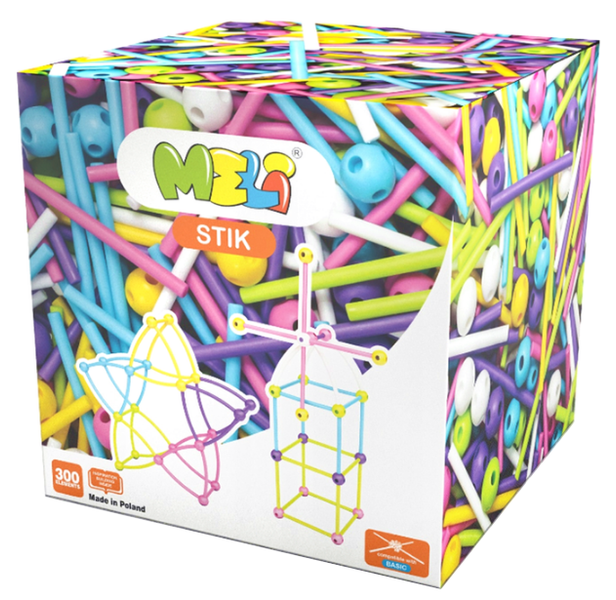 KLOCKI MELI STIK Constructor Pink 300 el. Patyczki