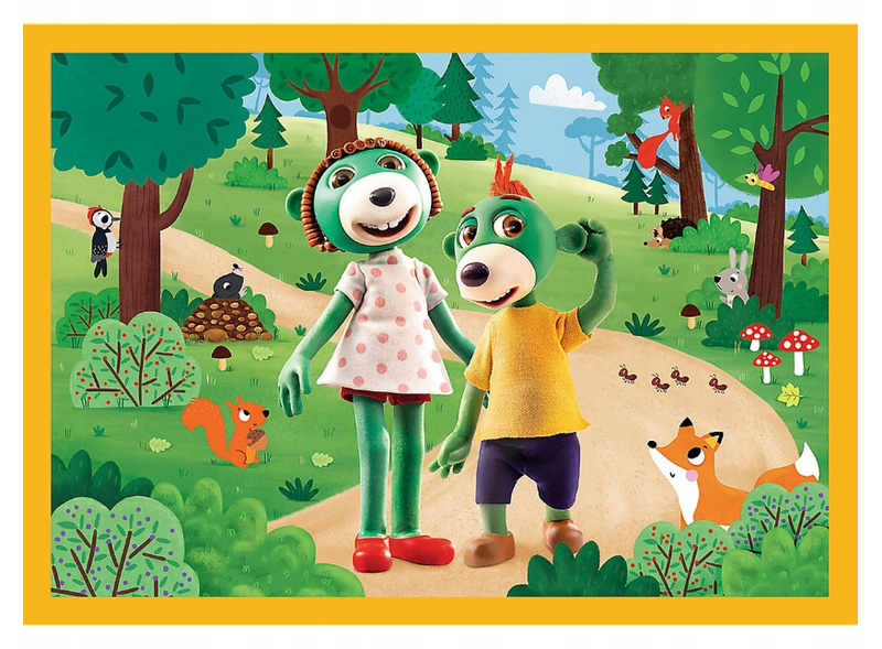 Puzzle 4w1 Trefliki na wakacjach Rodzina Treflików