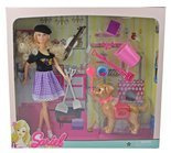 Lalka Psia Opiekunka na spacerze z piesekiem