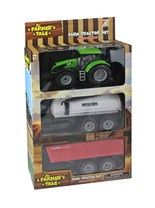 Traktor z przyczepą i cysterną na napęd 2 kolory