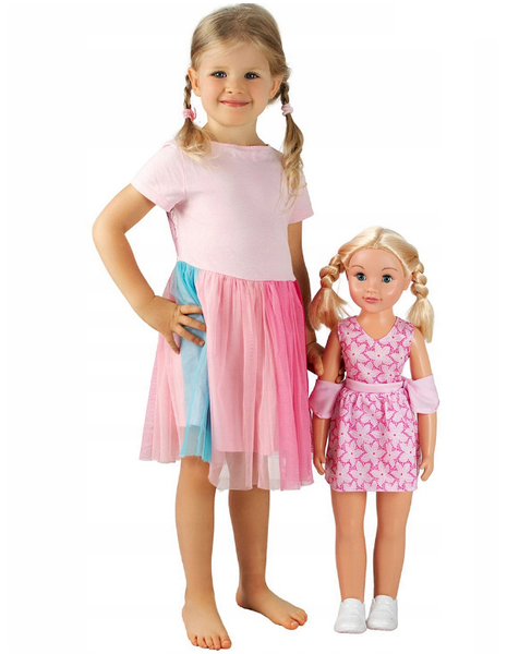 Duża Lalka Julka chodząca 70 cm Smily Play Kwiaty