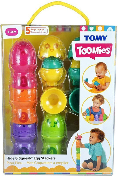 Kolorowe Jajeczka do układania Piramidka Tomy