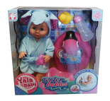 Lalka bobas do kąpieli 30 cm z akcesoriami Koło do pływania Flaming