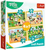 Puzzle 4w1 Trefliki na wakacjach Rodzina Treflików