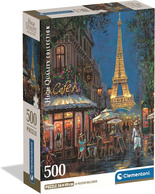 Puzzle 500 Compact Night at the Eiffel Cafe Clementoni