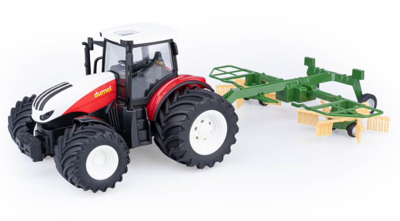 Agro Pojazdy Traktor RC + zgrabiarka Dumel czerwony