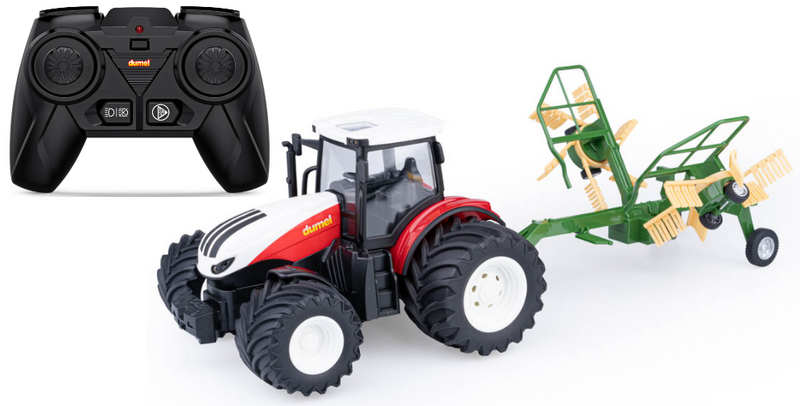 Agro Pojazdy Traktor RC + zgrabiarka Dumel czerwony