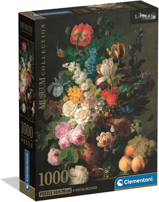 Puzzle 1000 Compact Museum Wazon z Kwiatami Clementoni