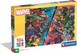 Puzzle 104 Super Kolor Marvel Bohaterowie vs Złoczyńcy Clementoni