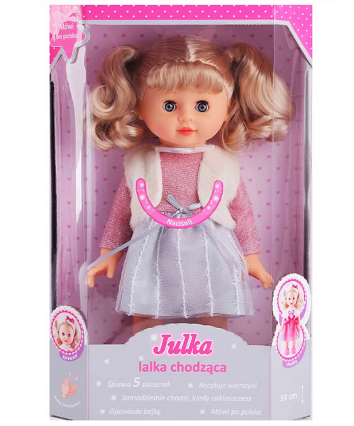 Lalka chodząca Julka 33cm mówi, śpiewa Smily Play