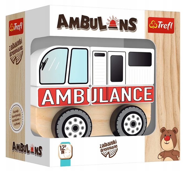 Auto drewniane Ambulans do składania Układanka Trefl