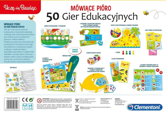Mówiące Pióro 50 Gier edukacyjnych Clementoni 