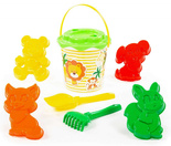 Zestaw do piasku 8 el. Wiaderko foremki 2821