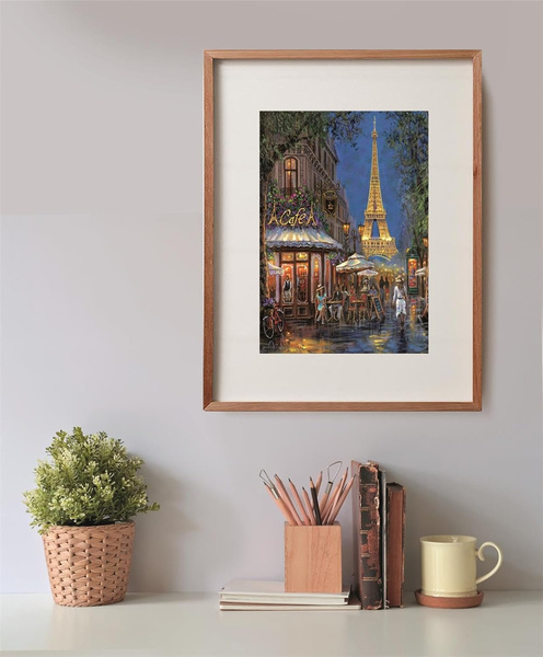 Puzzle 500 Compact Night at the Eiffel Cafe Clementoni