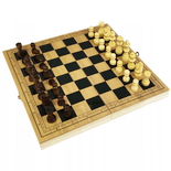 Gra szachy drewniane składane 3w1 