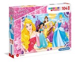 Puzzle 104 maxi Super Color Księżniczki Clementoni