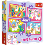 Puzzle  4w1 - Lamy na wakacjach Trefl