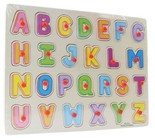 Układanka drewniana literki  kolorowy alfabet