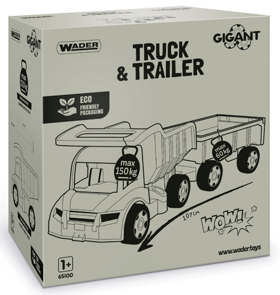 Gigant Truck Wywrotka + Przyczepka WADER 65100