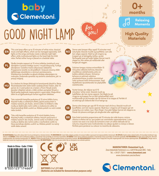 Lampka Nocna pozytywka latarenka Clementoni Baby