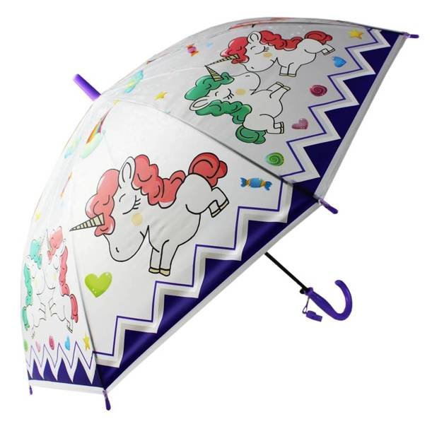 Parasol dla dzieci jednorożce gwizdek fiolet