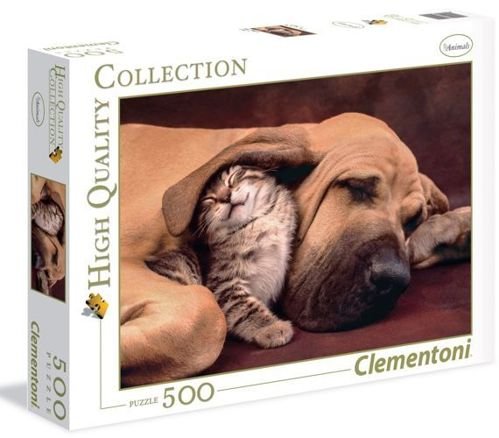 Puzzle 500 HQ Pies z kotem Clementoni