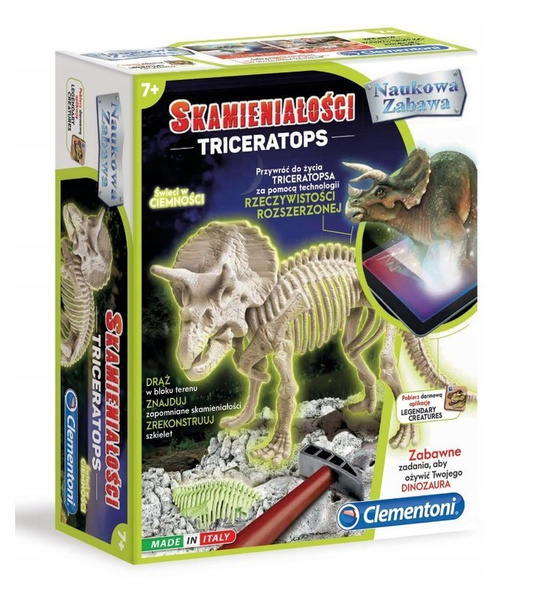 Skamieniałości Triceratops Fluo Clementoni