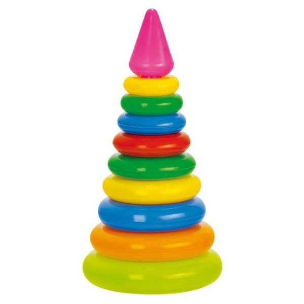 Układanka Piramidka z kółek duża 10 el. 30 cm