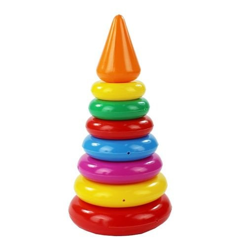 Układanka Piramidka z kółek średnia 8 el. 24 cm