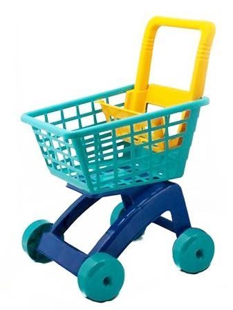 Wózek sklepowy marketowy na zakupy - niebieski